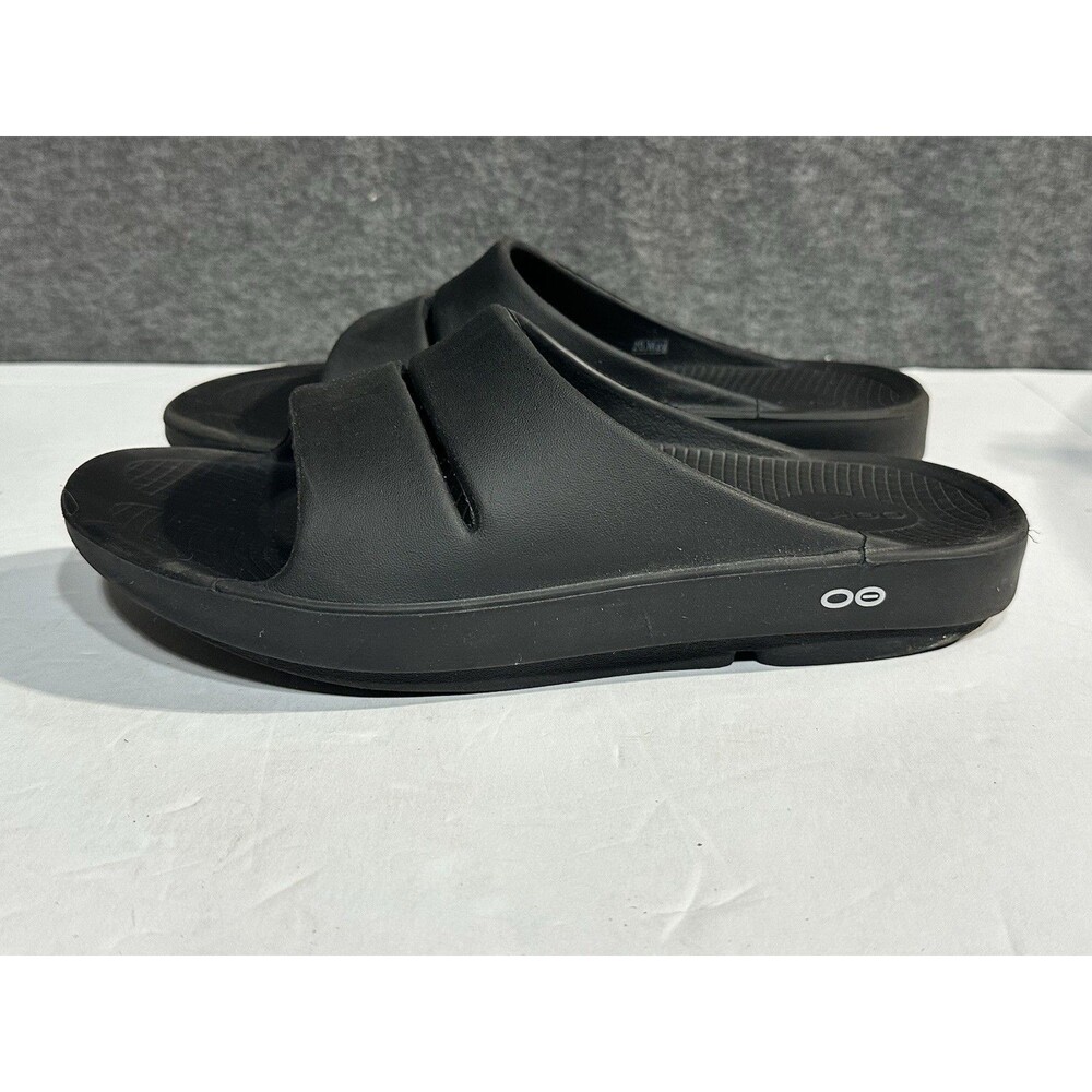 OOFOS OOahh Recovery Slide Sandal Black Men's 10 Women's 12